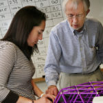 QUANTUM LEAP: Rodney Clifton, interim dean of 
engineering at Brown University, works with former civil engineering student Emily Kunen on a semester project. / 