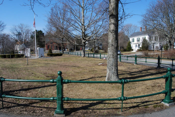 THE TOWN COMMON in Norton. The town is set to lose two of its largest employers and property-taxpayers, Sysco Boston and General Motors. / 