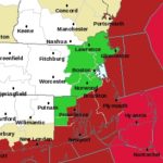 HURRICANE WARNING AREAS are highlighted in pink, tropical storm warning areas are dark red and green shows flash flood watch areas, according to the National Hurricane Center as of 12:43 p.m. on Friday. For a larger version of this map, CLICK HERE. / 