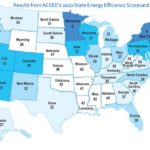 Study: Rhode Island improves rank for most energy-efficient states RHODE ISLAND CAME IN NO.7, up from No. 9 a year earlier, on the American Council for an Energy Efficient Economy's 2010 scorecard. For a larger version of this map, CLICK HERE. /