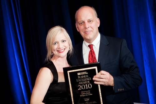 Honoree Lolita Healy, President &amp; CEO of Designs by Lolita Inc., and PBN Publisher, Roger Bergenheim