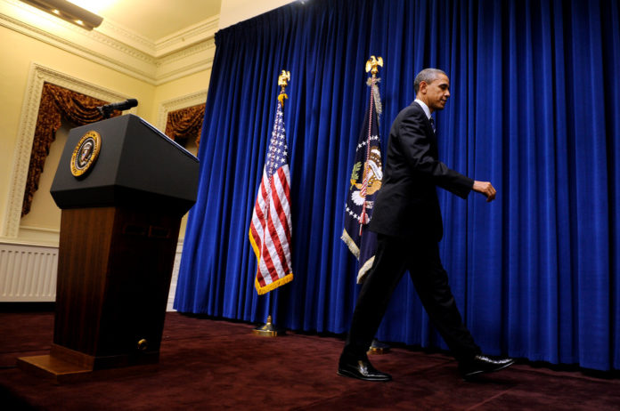 U.S. PRESIDENT Barack Obama leaves after speaking to the media in the Eisenhower Executive Office Building adjacent to the White House in Washington on Monday. Obama said he'll agree to a two-year extension of all Bush-era tax cuts in exchange for extending federal unemployment insurance. The plan also would cut the payroll tax by 2 percentage points. / U.S. PRESIDENT Barack Obama leaves after speaking to the media in the Eisenhower Executive Office Building adjacent to the White House in Washington on Monday. Obama said he'll agree to a two-year extension of all Bush-era tax cuts in exchange for extending federal unemployment insurance. The plan also would cut the payroll tax by 2 percentage points. /