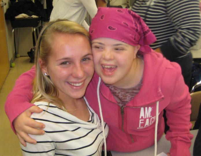 BEST BUDDIES participants Eliza Drew and Shayna Olerio from North Kingstown High School. The organization received $25,000 for its Buddies United in Leadership Development program. / 