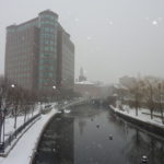 ONE CITIZENS PLAZA in Providence on Feb. 1. A two-part snow storm is expected to affect the morning commutes on Tuesday and Wednesday. / 