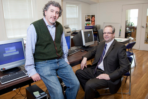 CHAMPIONSHIP TEAM: Institute for the Study and Practice of Nonviolence Executive Director Teny Gross, left, with David Bowerman, head of business services at Citizens Financial Group. / CHAMPIONSHIP TEAM: Institute for the Study and Practice of Nonviolence Executive Director Teny Gross, left, with David Bowerman, head of business services at Citizens Financial Group. /