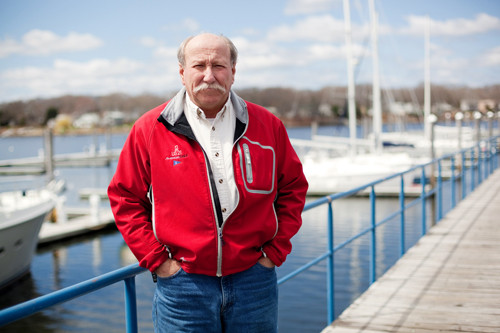 DOESN’T HOLD WATER: Michael Keyworth, legislative chair of the Rhode Island Marine Trades Association, at Brewer Cove Haven Marina in Barrington, where he is general manager. Keyworth said Gov. Chafee’s tax plan draws opposition from “all walks of life.” / DOESN’T HOLD WATER: Michael Keyworth, legislative chair of the Rhode Island Marine Trades Association, at Brewer Cove Haven Marina in Barrington, where he is general manager. Keyworth said Gov. Chafee’s tax plan draws opposition from “all walks of life.” /