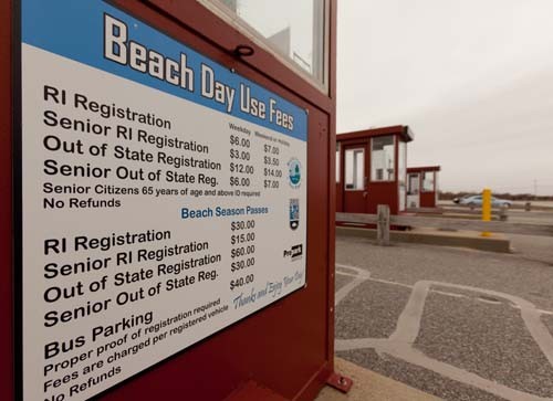 HIGH TIDE: Beaches such as Roger W. Wheeler State Beach in Narragansett may experience hikes in parking fees. R.I. residents would pay $10 for a day pass, under one proposal. / HIGH TIDE: Beaches such as Roger W. Wheeler State Beach in Narragansett may experience hikes in parking fees. R.I. residents would pay $10 for a day pass, under one proposal. /