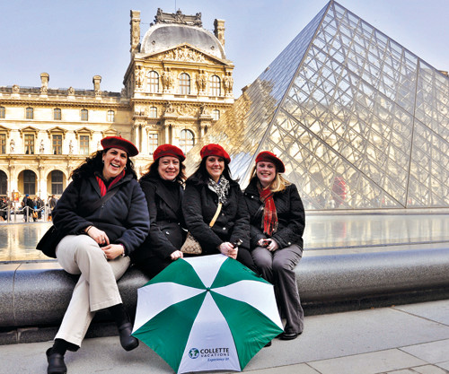 Parisian perk: Staff at Collette Vacations take full advantage of reduced rate or free travel through the company to places like Paris.PHOTO COURTESY COLLETTE VACATIONS / Parisian perk: Staff at Collette Vacations take full advantage
of reduced rate or free travel through the
company to places
like Paris.
PHOTO COURTESY COLLETTE VACATIONS /