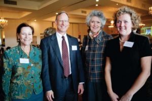 L-R, Trudy Coxe, Honoree Jim Burress and Angela Brown Fischer of PSNC, with Kelley Coen, Salve Regina University / Rupert Whitely