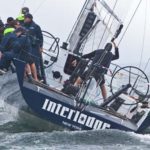 COURTESY ROLEX/DANIEL FORSTERINTO THE WIND: Owned by Austin and Gwen Fragomen of Newport, IRC 52 Interlodge won the Around the Island Race at Block Island Race Week. /