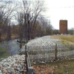VIEW of the Centredale Manor Restoration Superfund site looking north along the Woonasquatucket River. / 