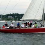 Little Rhody makes big impression COURTESY NATIONAL TOUR ASSOCIATION
SHOW BOATS: Tour operators from the National Tour Association take a cruise in
Newport Harbor en route to a lobster-bake at the Eisenhower House.