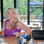 LOFTY IDEAS: Customer Kelly Healey in The Loft,  the restaurant portion of the recently reopened NYLO Hotel in Warwick. / PBN PHOTO/NATALJA KENT