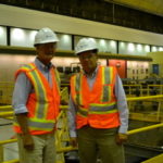 Gov. Chafee energized by trip GOV. LINCOLN D. CHAFEE, left, and Toray executive John Eustis toured the Churchill Falls hydroelectric plant in Canada. / COURTESY OFFICE OF GOV. LINCOLN D. CHAFEE