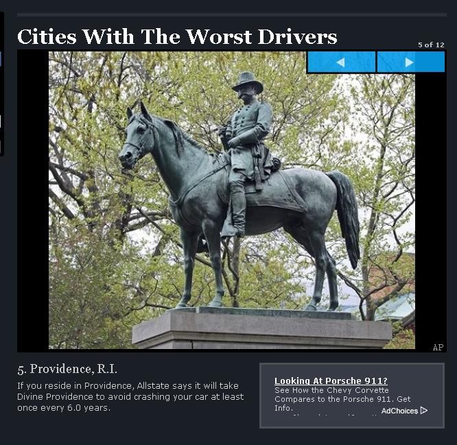 THE AVERAGE DRIVER in Providence experiences a car crash once every six years, higher than the national average of once every 10 years. / COURTESY FORBES THE AVERAGE DRIVER in Providence experiences a car crash once every six years, higher than the national average of once every 10 years. / COURTESY FORBES