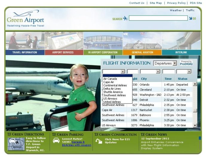 THE UPGRADE, with its streamlined data feed, will provide the most accurate flight status detailing any delays, cancelations, or flight adjustments, T.F. Green said. / COURTESY T.F. GREEN THE UPGRADE, with its streamlined data feed, will provide the most accurate flight status detailing any delays, cancelations, or flight adjustments, T.F. Green said. / COURTESY T.F. GREEN