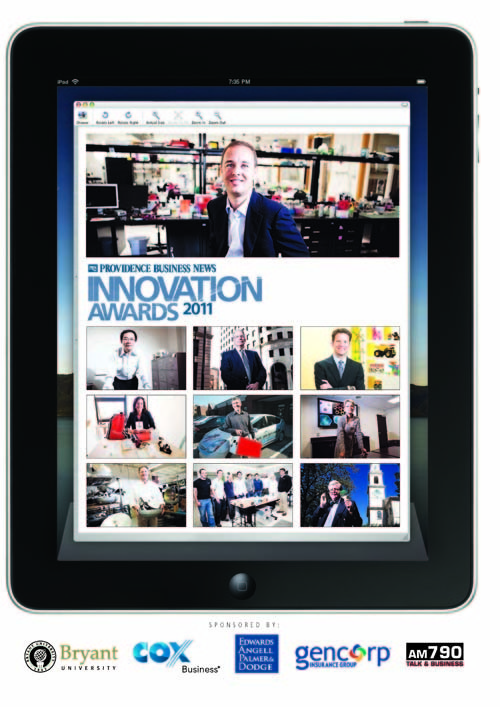 THE PROVIDENCE BUSINESS NEWS 2011 Innovation Award winners were honored at a dinner at Bryant University on Sept. 29. / COURTESY PBN THE PROVIDENCE BUSINESS NEWS 2011 Innovation Award winners were honored at a dinner at Bryant University on Sept. 29. / COURTESY PBN