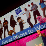 Games are more than child’s play at Hasbro Inc. COURTESY HASBRO
GAME PLAN: The 21st century has seen Hasbro expand past the toys and board games it became known for. Above, David Peattie, general manager for Australia for Hasbro, speaks at the company's Inny Awards this past spring.