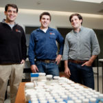 LABEL-MAKING: NuLabel Technologies' leadership team, from left: President Max Winograd, Vice President of 
Engineering Michael Woods and Chief Technology Officer Ben Lux. They formed the company in 2009 after graduating from Brown University. / PBN PHOTO/RUPERT WHITELEY