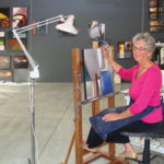 COURTESY PAWTUCKET ARTS COLLABORATIVE/KEITH FAYAN
OPENING UP: Painter Gretchen Dow Simpson in her studio at 75 Montgomery St. in 
Pawtucket. She participated in the city's recent open-studios event.