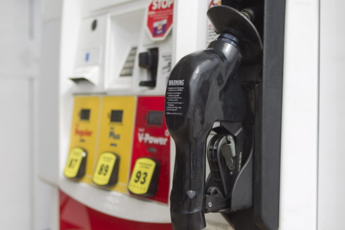 GASOLINE prices in Rhode Island shed 5 cents on Monday, according to AAA Southern New England. / BLOOMBERG NEWS FILE PHOTO ANDREW HARRER