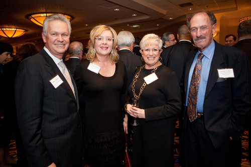 John Bowen, Chancellor of Johnson & Wales University, stands with Kathleen Harney, Johnson & Wales University, and Esta and Gerald Cohen from Bryant University’s Chafee Center / Ruppert Whitely John Bowen, Chancellor of Johnson & Wales University, stands with Kathleen Harney, Johnson & Wales University, and Esta and Gerald Cohen from Bryant University’s Chafee Center / Ruppert Whitely