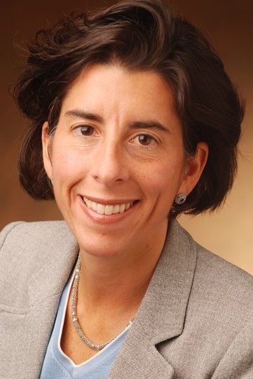 GINA M. Raimondo was running a Rhode Island venture-capital firm in Providence when the mother of two read with alarm that a growing fiscal crisis might force cutbacks in library hours and bus service in 2009. / COURTESY TREASURY OFFICE