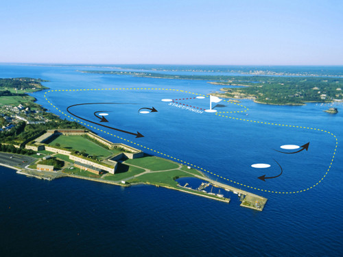 COURTESY EDC
IN THE OPEN: The America’s Cup preliminary race to be held in 2012 will be viewable from Newport and Jamestown. COURTESY EDC
IN THE OPEN: The America’s Cup preliminary race to be held in 2012 will be viewable from Newport and Jamestown.