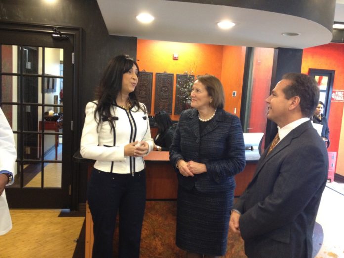 (LEFT to Right): Dr. Carmen D. Sanchez, Comfort Dental;
Karen G. Mills, administrator of the U.S. Small Business
Administration and U.S. Congressman David N. Cicilline (D-RI) / COURTESY OFFICE OF U.S. CONGRESSMAN DAVID N. CICILLINE (LEFT to Right): Dr. Carmen D. Sanchez, Comfort Dental;
Karen G. Mills, administrator of the U.S. Small Business
Administration and U.S. Congressman David N. Cicilline (D-RI) / COURTESY OFFICE OF U.S. CONGRESSMAN DAVID N. CICILLINE
