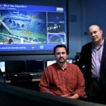 LEAGUES DEEP: URI oceanography professor Dwight Coleman, left, and RITE-Solutions Program Manager Jay Ferguson, in the school&rsquo;s Inner Space Center. / PBN PHOTO/MICHAEL PERSSON