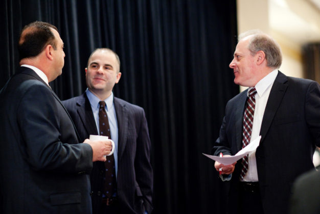 PBN's Chris Santilli and Mark Murphy with panelist Brian Lamoureux / RUPERT WHITELY