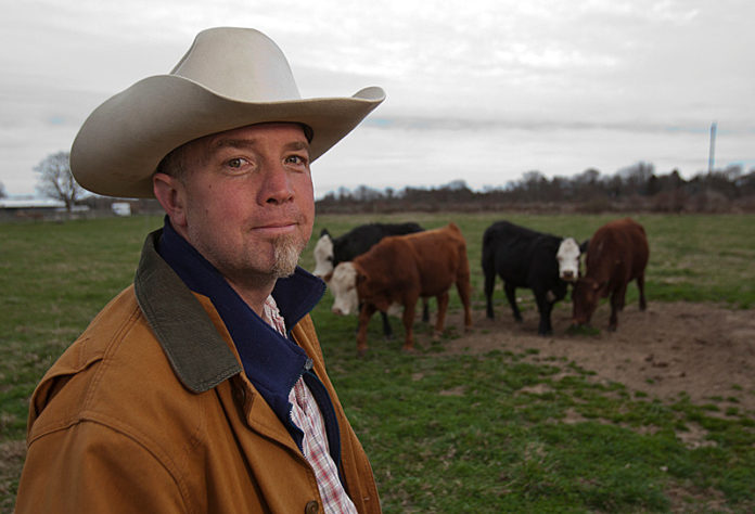 MEAT THE OWNER: Patrick Beck, co-owner of New England Grass Fed, got his start in the protein business by selling rabbits he grazed locally. His company expects to sell $100,000 worth of animal products in 2012. / PBN PHOTO/DAVID LEVESQUE
