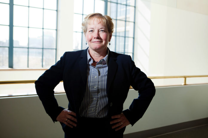 HEALTHY OUTLOOK: Mary T. Wakefield, chief financial officer at Lifespan, joined the health care provider in 1997 and became its CFO in 2002. She has helped produce operating gains during her entire tenure in the position. / PBN PHOTO/RUPERT WHITELEY