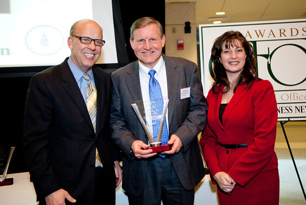 Roger Bergenheim with Town of South Kingstown Honoree Alan Lord and Kristin Fraser, KPMG / Rupert Whiteley