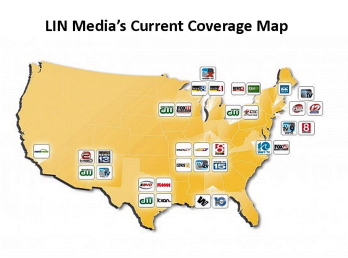 LIN TELEVISION Corp. entered into a definitive agreement to purchase broadcast and other assets for 13 network affiliates from New Vision Television, a deal that will raise LIN's coverage area from 7.3 percent to 10.6 percent. For a larger version of this map, click <a href=