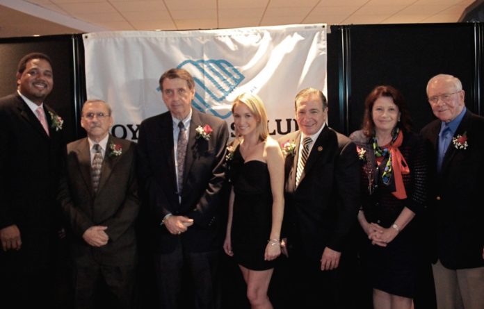 THE BOYS AND GIRLS CLUBS of Providence Alumni Hall of Fame Class of 2012, from left: Ed Cooley, Richard R. Kohler, Joe Baxter, Kate McCaughey, Michael A. Solomon, Paula Sotnik (on behalf of Matthew J. Soltysiak, deceased), and Walter F. McLaughlin. / COURTESY BOYS AND GIRLS BLUBS