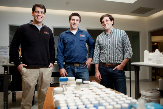 SUCCESS STORY: NuLabel Technologies' leadership team, from left: President Max Winograd, Vice President of Engineering Michael Woods and Chief Technology Officer Ben Lux, has received loan guarantees from the state, but unlike 38 Studios, the tech startup has attracted outside investment as well. / PBN FILE PHOTO/RUPERT WHITELEY