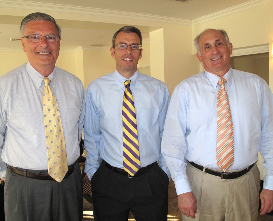 New Wheeler trustees Al Verrecchia (left) and Ray Uritescu (right) with School Head Dan Miller. Kim DiStefano not pictured. New Wheeler trustees Al Verrecchia (left) and Ray Uritescu (right) with School Head Dan Miller. Kim DiStefano not pictured.