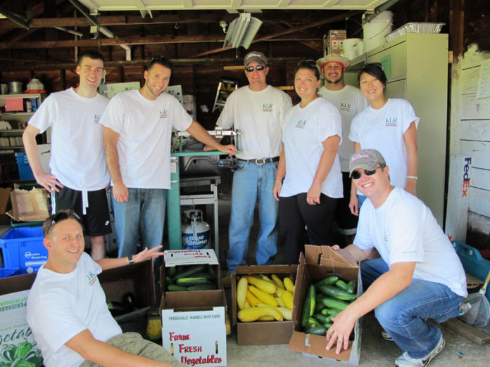 FRESH IDEAS:
A group of KLR's 
young-professionals group volunteers 
at Franklin Farm 
in Cumberland 
last summer. / Courtesy KLR