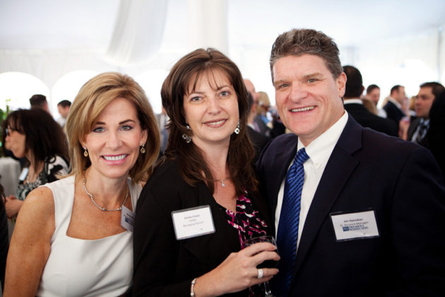 Kristin Fraser, KPMG (center) with Nancy Adeszko and Jim Hanrahan, PBN / Rupert Whiteley