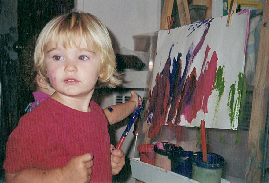 Grace Adrain painting - one of her favorite activities Grace Adrain painting - one of her favorite activities