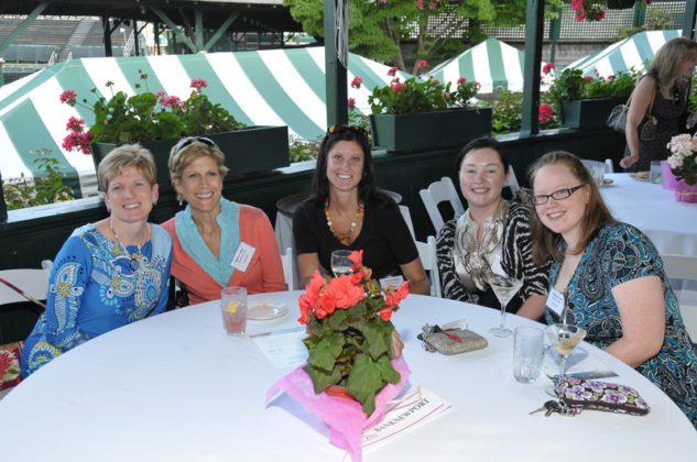 Presenting sponsor BankNewport employees (l-r) Kathleen Charbonneau, Wendy Kagan, Carolyn Odell, Erin Moriarty and  Rebecca Scott / Skorski Photography