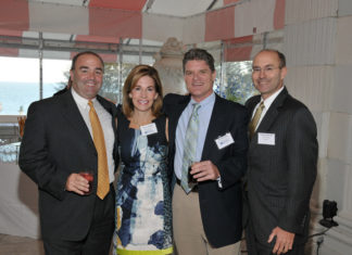 (l-r) Chris Plympton, Gencorp Insurance; Nancy Adeszko, Jim Hanrahan, PBN; Paul Lanquirand, CBIZ Tofias / Skorski Photography