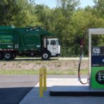 Natural gas-powered waste collection vehicles hit R.I. WASTE MANAGEMENT OF RHODE ISLAND opened the first compressed natural gas fleet fueling facility in New England at its Cranston facility. Above: the CNG fueling station in Louisville, Ky. / COURTESY WASTE MANAGMENT