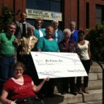 EMPLOYEES AND CLIENTS of Re-Focus Inc. pose for a photo with members of the Sisters of Mercy Northeast Leadership Team, which donated $12,000 to a workforce-development program recently created by Re-Focus.