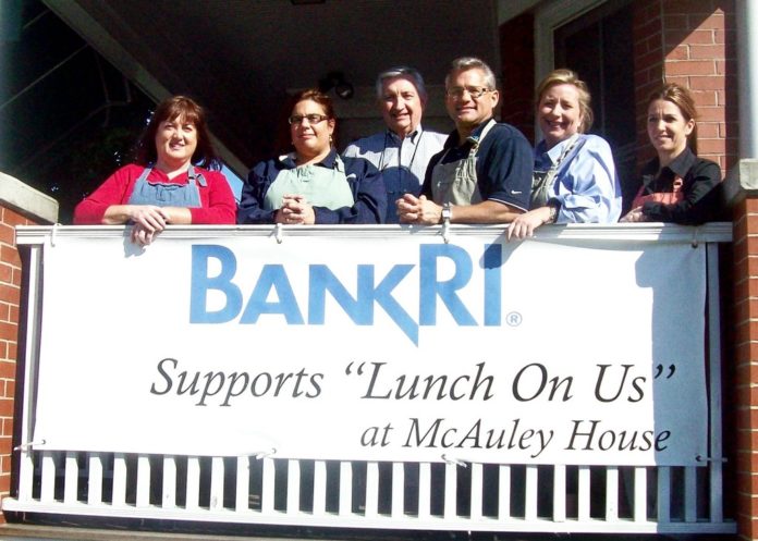 IN ADDITION to a $3,500 financial contribution to the McAuley House, Bank Rhode Island employees volunteered their time to serve meals to the hungry.