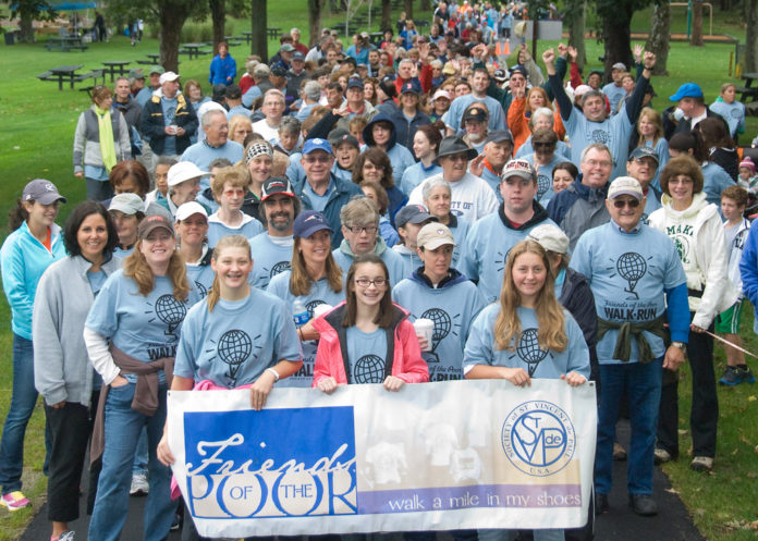 ROUGHLY 400 PARTICIPANTS from around the state recently collected pledges and completed a course, helping to raise $50,000 for those in need during the Society of St. Vincent de Paul’s annual Friends of the Poor Walk/Run.