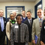 Embrace engages with Year Up EMBRACE HOME LOANS and Year Up Providence have formed a partnership that includes an intensive one-year training program for low-income, at-risk young people. Pictured are Embrace executives who will mentor the young people and three of the five participants in the program. From left, Ken Pratt, Diamond Poulin, Cary Humphrey, Leon Warrell III, Jeff Cordeiro, Jared Maxell, Kurt Noyce and Porsha Reid. / COURTESY EMBRACE HOME LOANS
