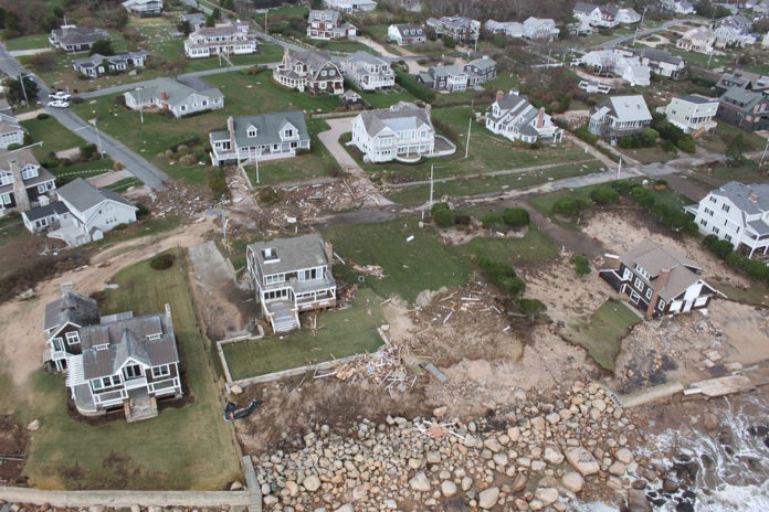AN AERIAL VIEW of the damage caused by Hurricane Sandy's winds and storm surge.  To see the rest of the R.I. Department of Transportation photo stream, <a href=