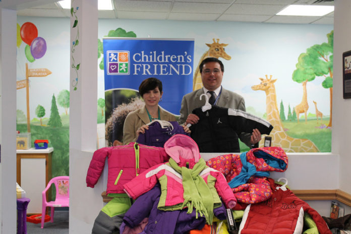 AS PART OF ITS 25/25 initiative, Partridge Snow and Hahn LLP will donate 25 items to a nonprofit organization during each month of 2013. Above, from left: Kimberly I. McCarthy, partner at Partridge Snow & Hahn LLP and chair of the Children’s Friend board of directors and David Caprio, executive director, Children’s Friend.